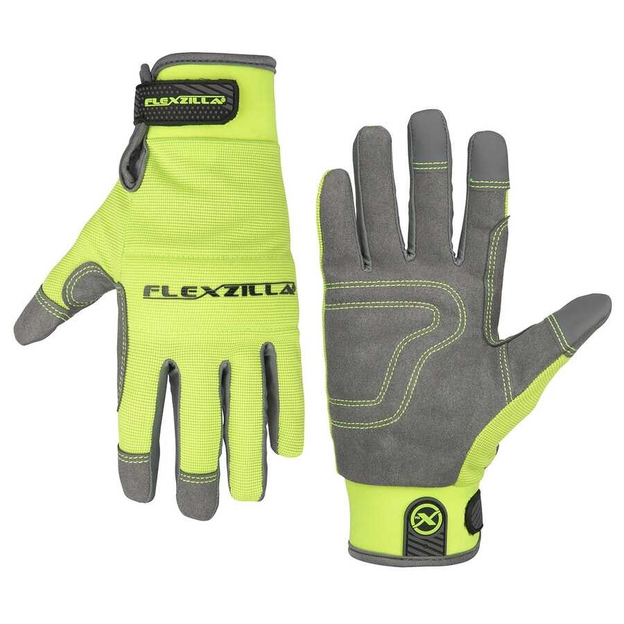 Gloves Synth Leather Gray/ZillaGreen For Women L