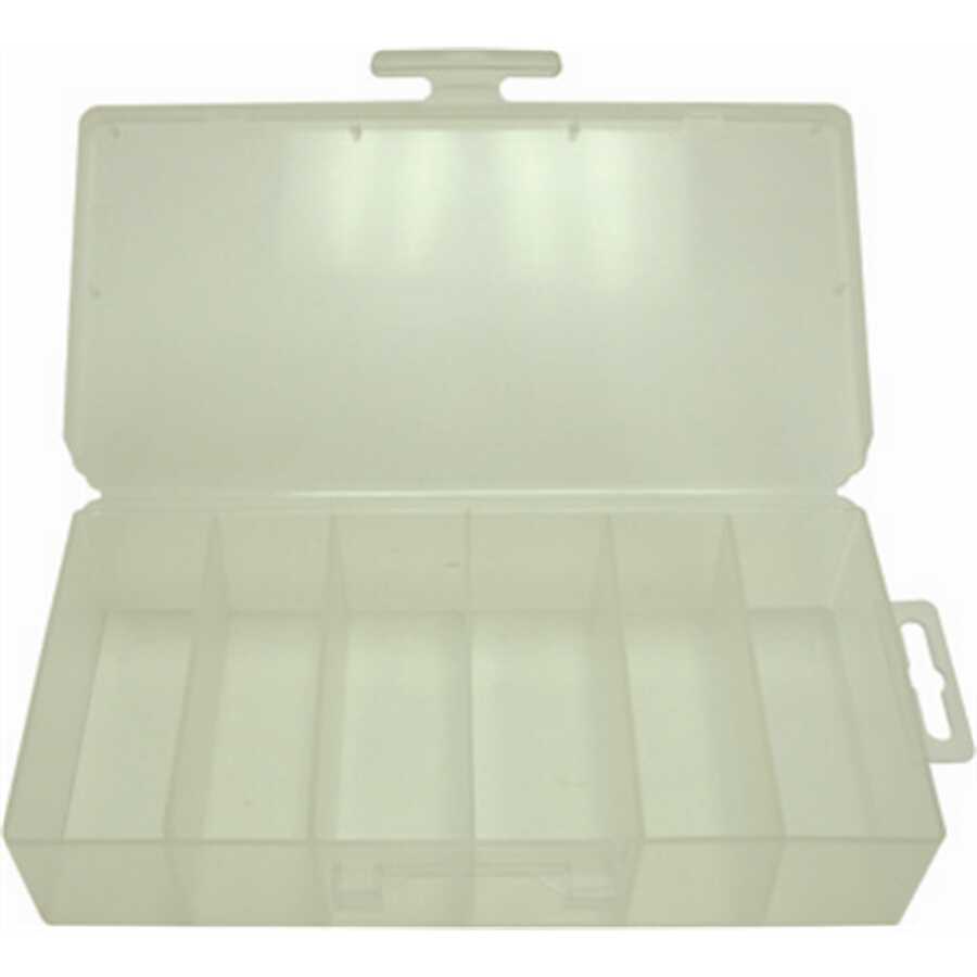 Plastic Box - 6 Compartment 6 5/8" x 3 1/8" x 1 3/8"