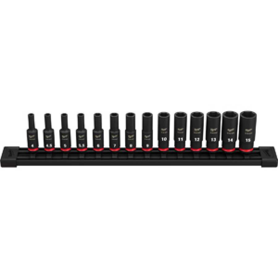 14PC SHOCKWAVE Imp Duty Metric Dp 6-PT Socket Set