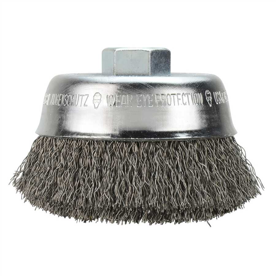 3-1/2" Crimped Wire Cup Brush- Carbon Steel