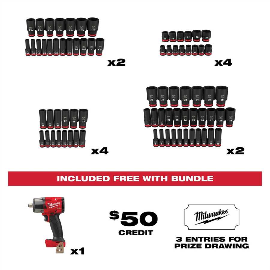 2021 TDE 1/2" SHOCKWAVE IMPACT SOCKET BUNDLE