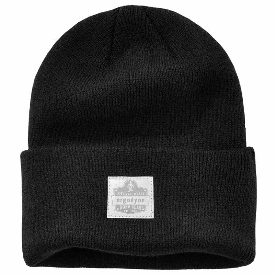 6806 Black 6806 Cuffed Rib Knit Beanie Hat