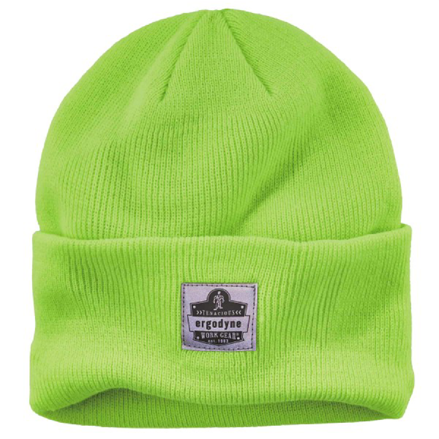 6806 Lime 6806 Cuffed Rib Knit Beanie Hat