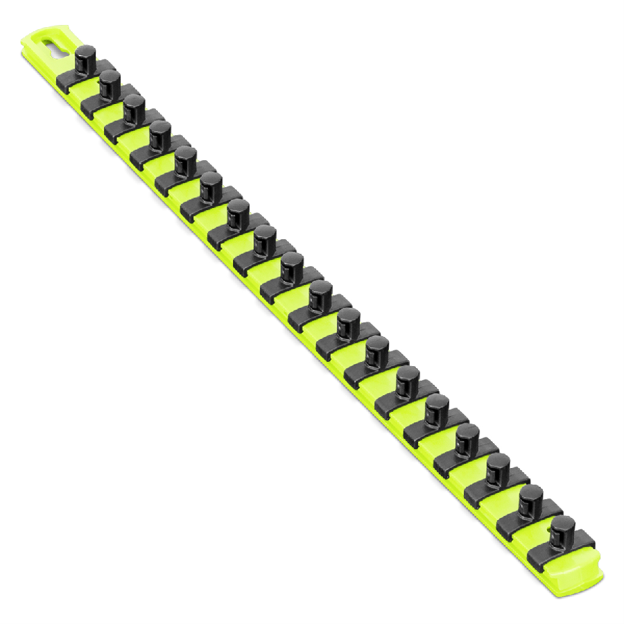 18â€ Socket Organizer with 18 Twist Lock Clips - HI-VIZ - 3/8"