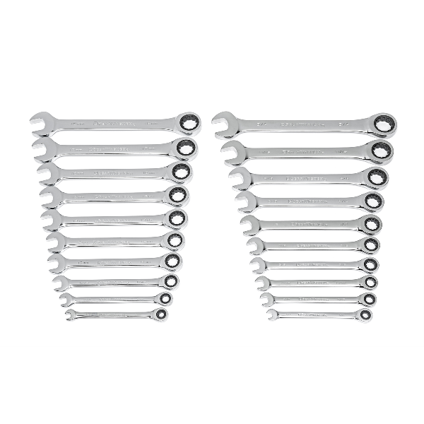 20 Piece Ratcheting Wrench Set MM/SAE