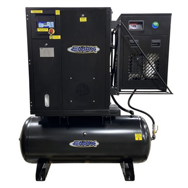 EMAX 5HP 1PH Industrial Rotary Screw Compressor-120 Gal Tank Mou