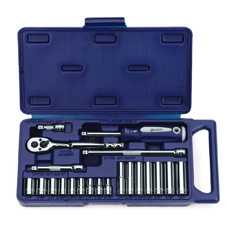 21 pc 1/4" Drive Socket and Drive Tool Set