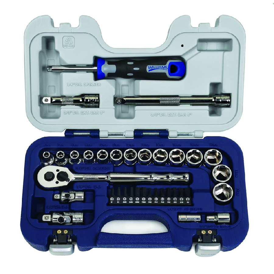 35 pc 6 Drive 6-Point Metric Basic Tool Set with 1/4" Hex Screwd