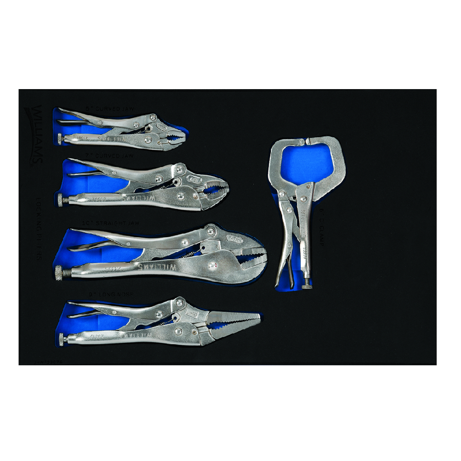 5 pc Locking Pliers Set in 1/3 Foam Drawer Insert