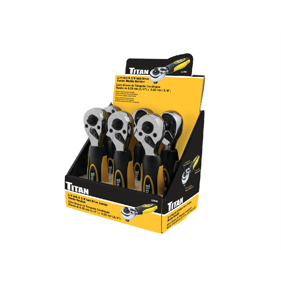 6 Pc. 1/4 in. and 3/8 in. Drive Dual Head Stubby Ratchet Counter