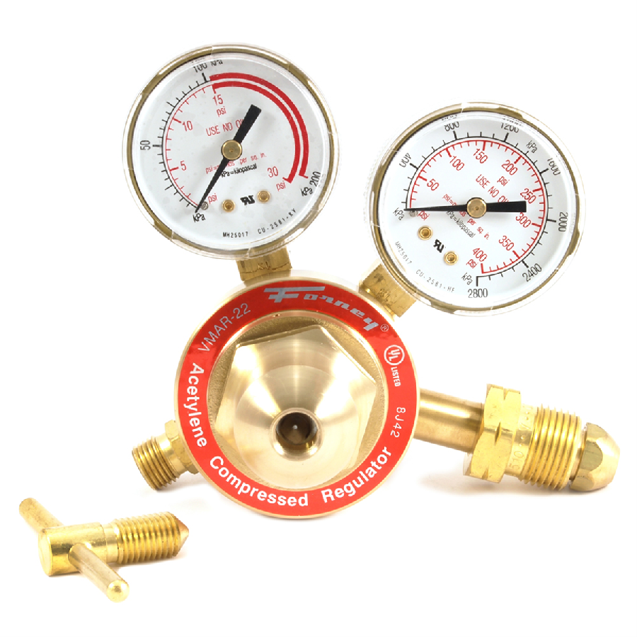 Forney Industries 250 Series Acetylene Regulator, 2 in Side Moun