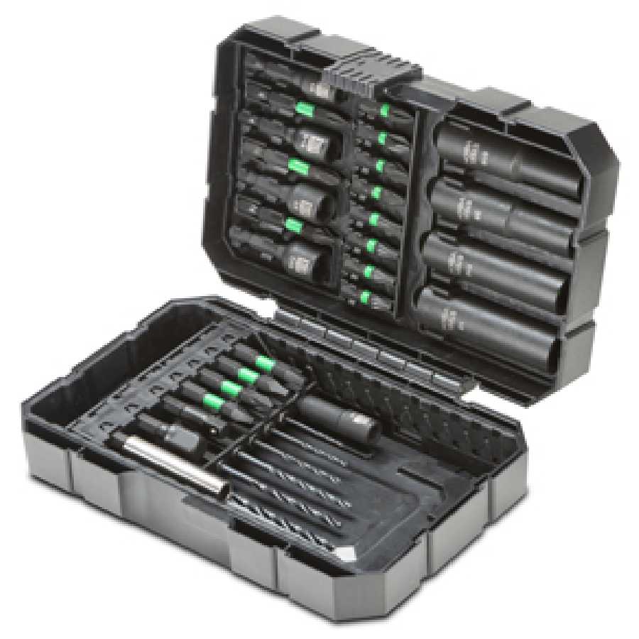 34-Piece Impact Torsion Socket and Bit Set for Drivers