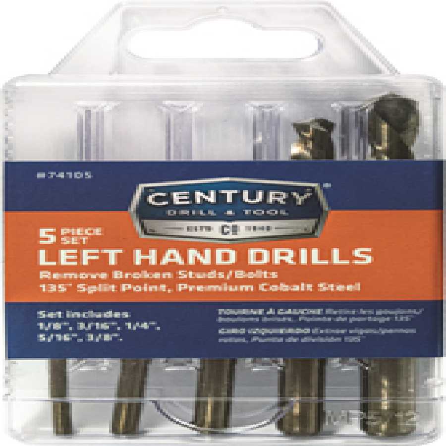 5 Piece Cobalt Left Hand Drill