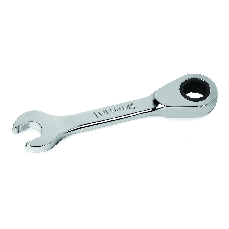 1/2" 12-Point SAE Standard Ratcheting Stubby Combination Wrench