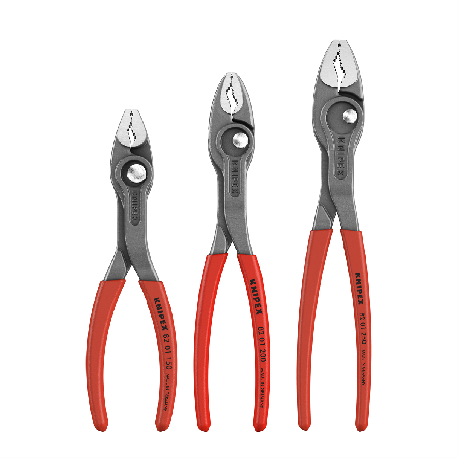 KNIPEX 3 Pc TwinGrip Pliers Set, Plastic Dipped