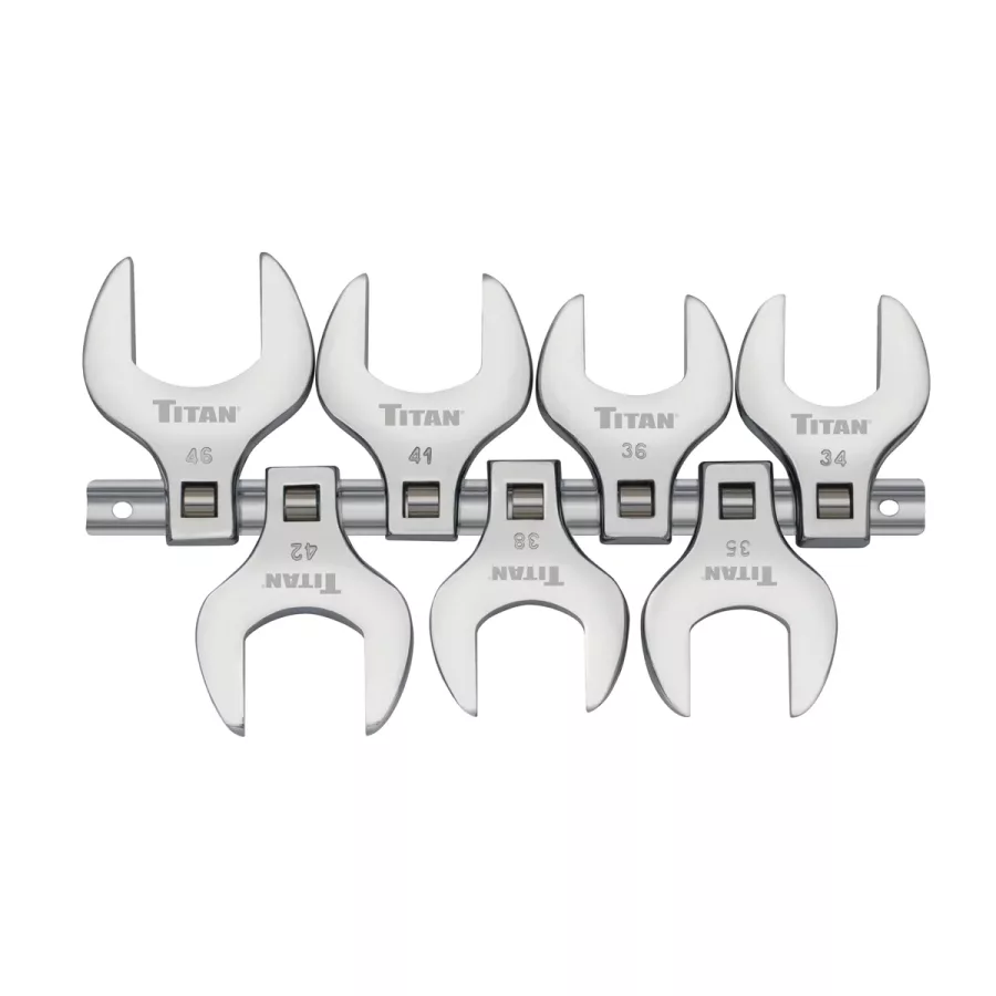TITAN 7 pc. 1/2 in. Drive Metric Jumbo Crowfoot Wrench Set (image for) TITAN 7 pc. 1/2 in. Drive Metric Jumbo Crowfoot Wrench Set