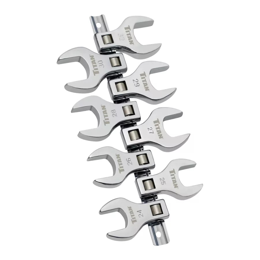 Titan 8 Piece 1/2 Inch Drive Metric Jumbo Crowfoot Wrench Se (image for) Titan 8 Piece 1/2 Inch Drive Metric Jumbo Crowfoot Wrench Se