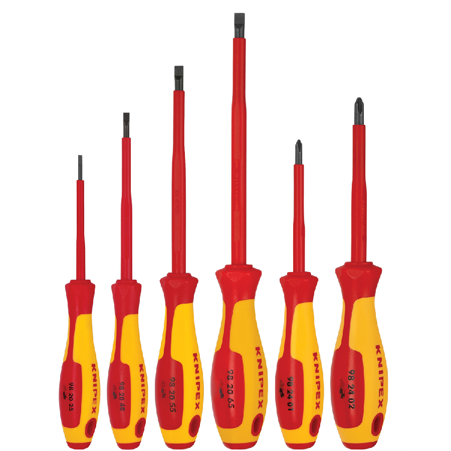 KNIPEX 6 Pc Screwdriver Set-1000V Insulated KNIPEX 6 Pc Screwdriver Set-1000V Insulated