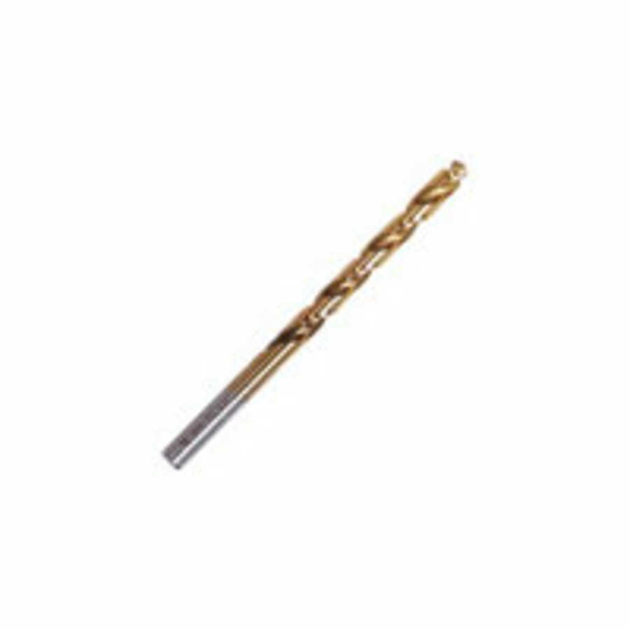 Titanium Coated Drill Bit, Bulk Pack, 5/32 In Diameter, 10/Pk