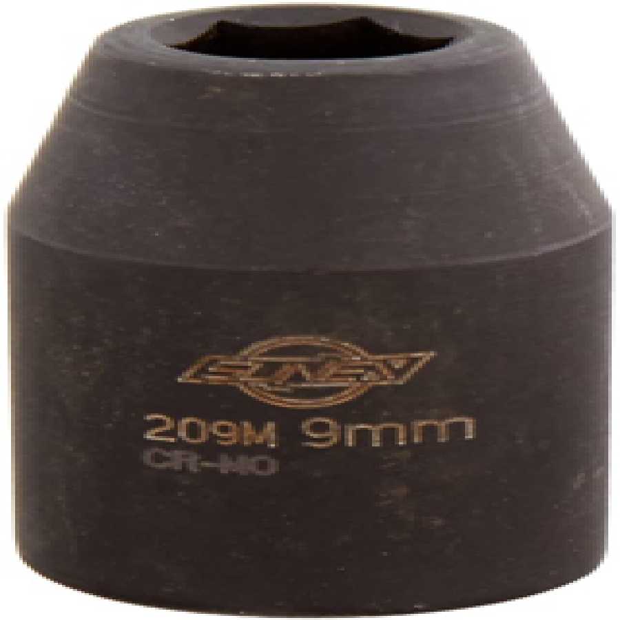 1/2 In Dr Impact Socket, 6 Pt, Std, 9mm