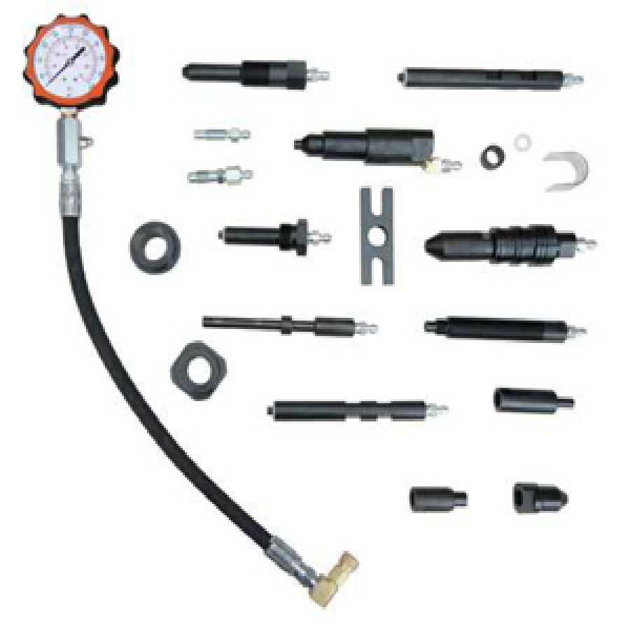 DIESEL COMPRESSION TEST SET WITH TESTER AND ADAPTERS