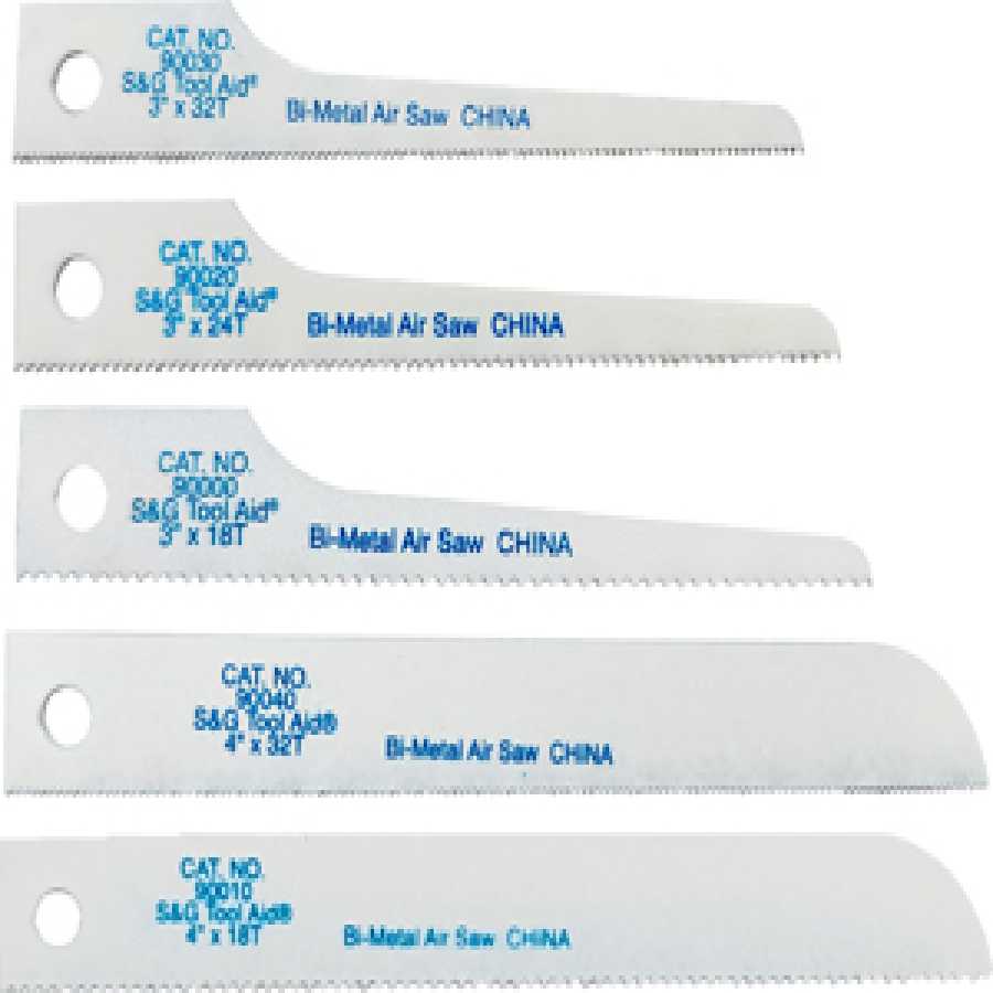 Reciprocating Air Saw Blades - 5 Pack Assorted