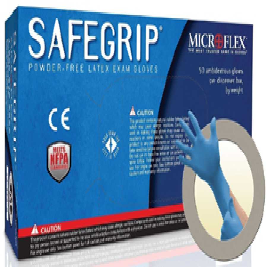 Safe Grip Powder-Free Latex Gloves - Large