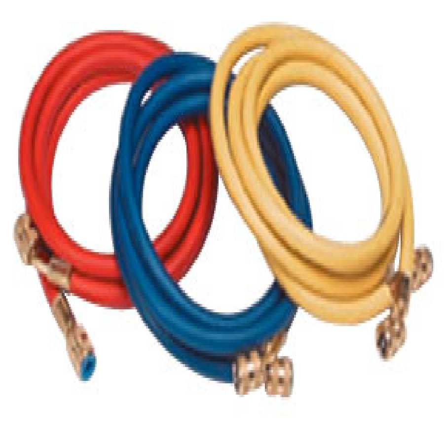 Red, Yellow & Blue Charging Hose Set - 72 Inch 1/4 Inch Std