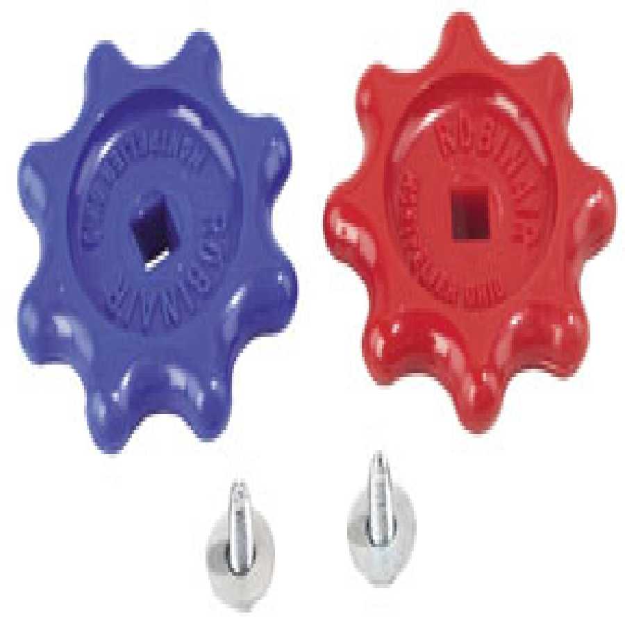 Red & Blue Handwheels 1/4 Inch Drive