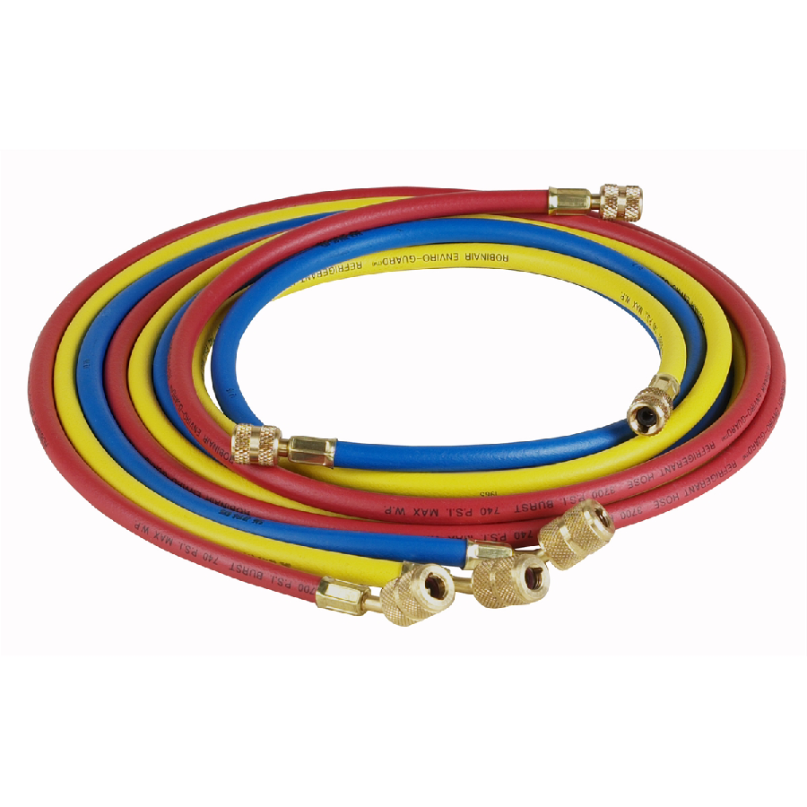 Robinair 69096A Enviro-Guard Hoses w/Quick Seal Fittings - 96 In