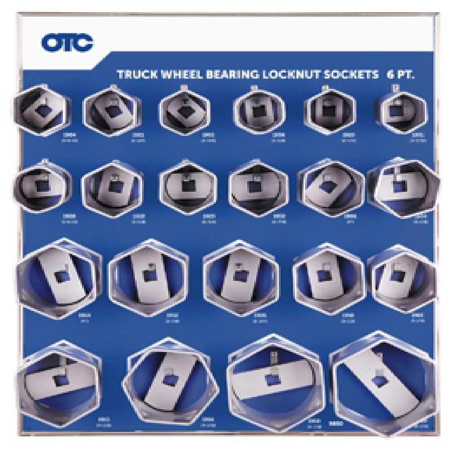 OTC 9850 6 Point Truck Wheel Bearing Locknut Sockets - 21-Pc