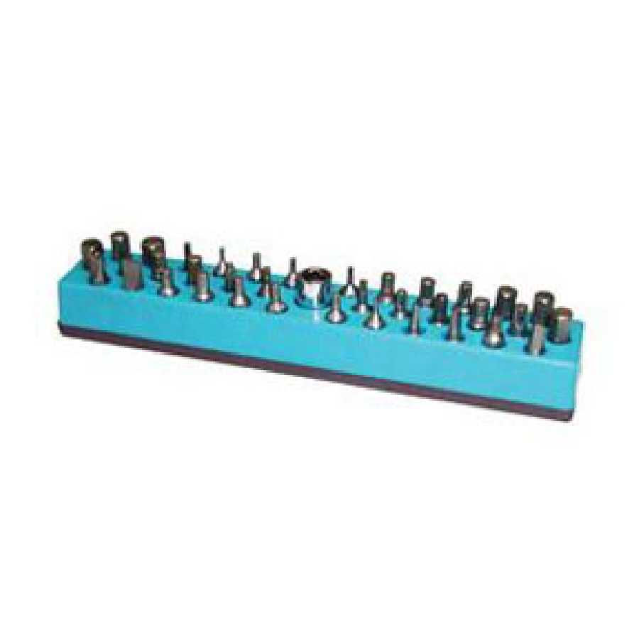 1/4 In Drive Hex Bit Socket Organizer w/ Magnetic Base 37 Hole -