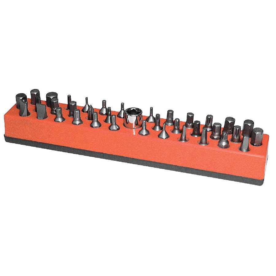 1/4 Inch Drive Hex Bit Socket Organizer w/ Magnetic Base 37 Hole