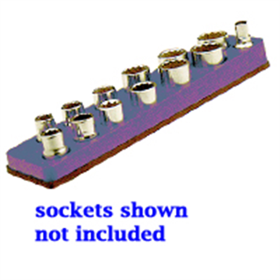 3/8 In Drive Shallow Socket Organizer w/ Magnetic Base - Purple