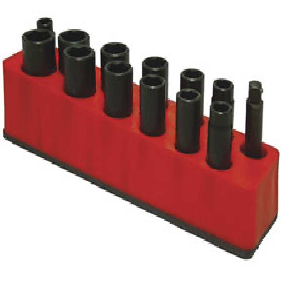 3/8 Inch Drive Deep Socket Organizer w/ Magnetic Base - Standard