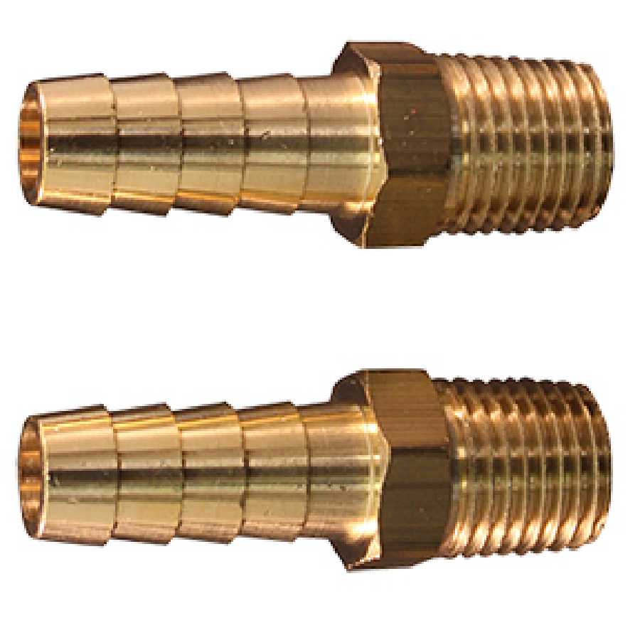 Male Brass Hose End - 3/8 In ID x 1/4 In NPT