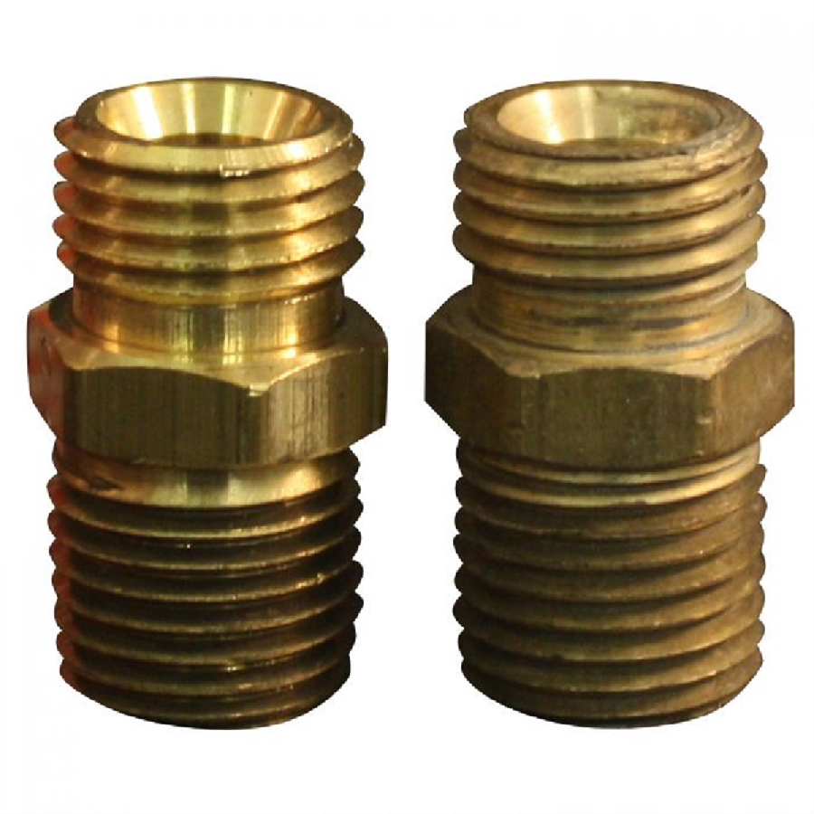 Brass Fitting Male Hex Nipple 1/4 In NPT x 1/4 In NPS Ball Socke