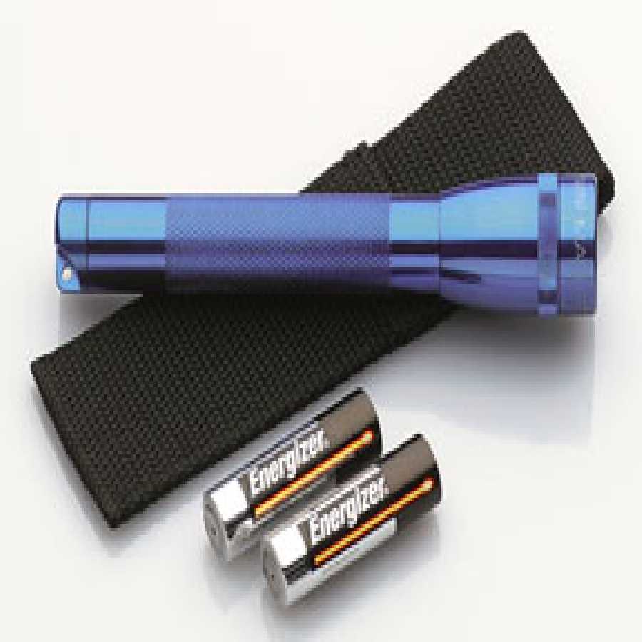 Mini MAGLITE AA Flashlight Holster Combo Pack - Blue