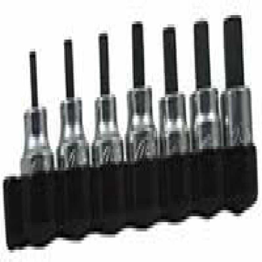 3/8 In Square Drive Metric Hex Bit Set - 7 Pc