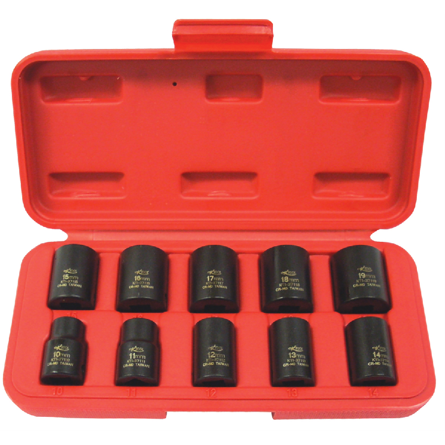 Metric Impact Socket Set - 3/8 In Dr 6 Pt - 10 Piece