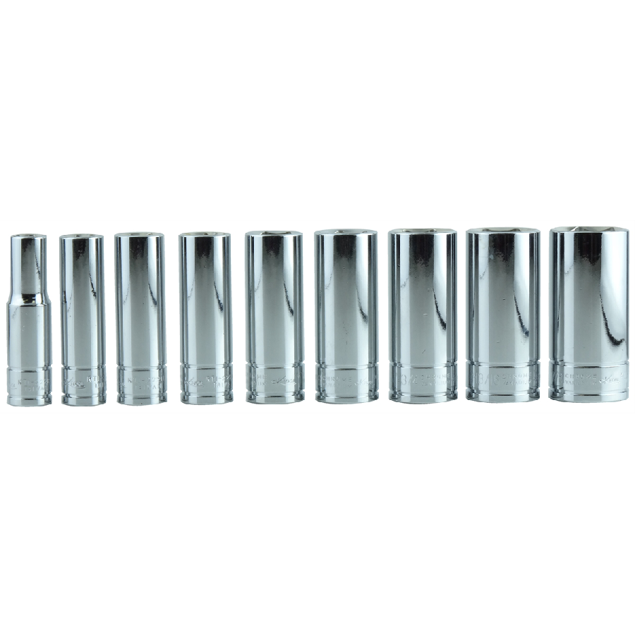 3/8 In Dr Deep SAE Socket Set - 9-Pc