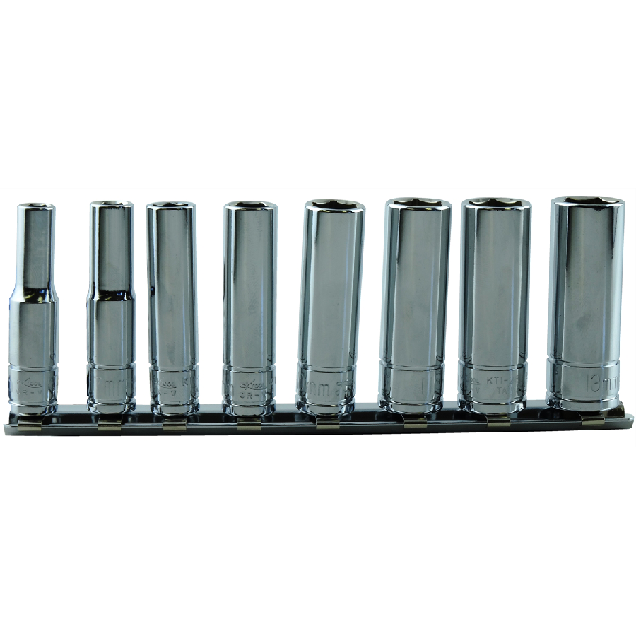 Metric Deep Socket Set - 1/4 In Drive - 8 Piece