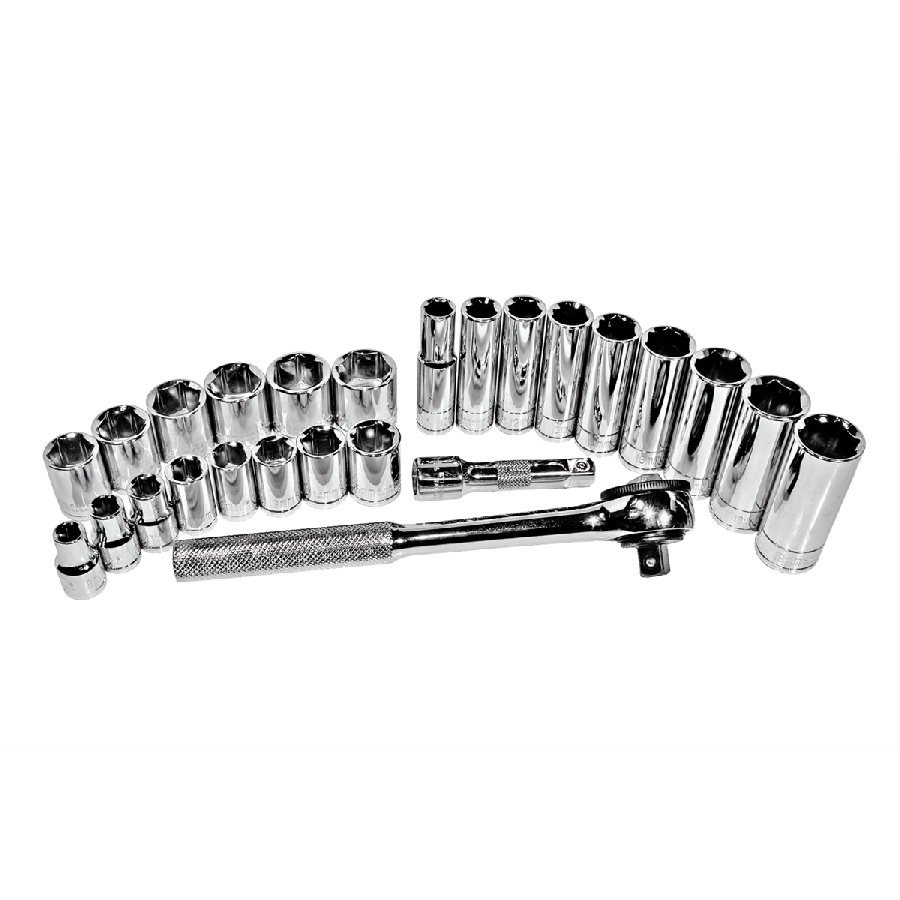 Metric Socket Set - 3/8 In Drive - 26 Piece