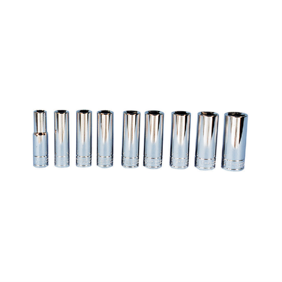 Metric Deep Socket Set - 3/8 In Dr - 9 Piece