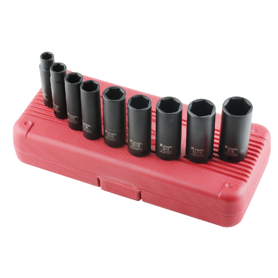 Deep Impact Socket Set - 3/8 In Dr - 10 Piece