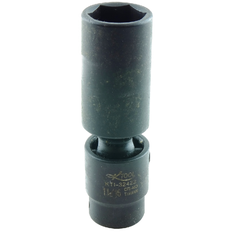 Deep Flex Impact Socket - 3/8 In Dr 6 Pt - 11/16 In