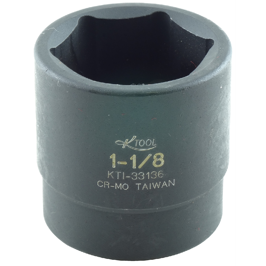 Standard Impact Socket - 1/2 In Dr 6 Pt - 1-1/8 In