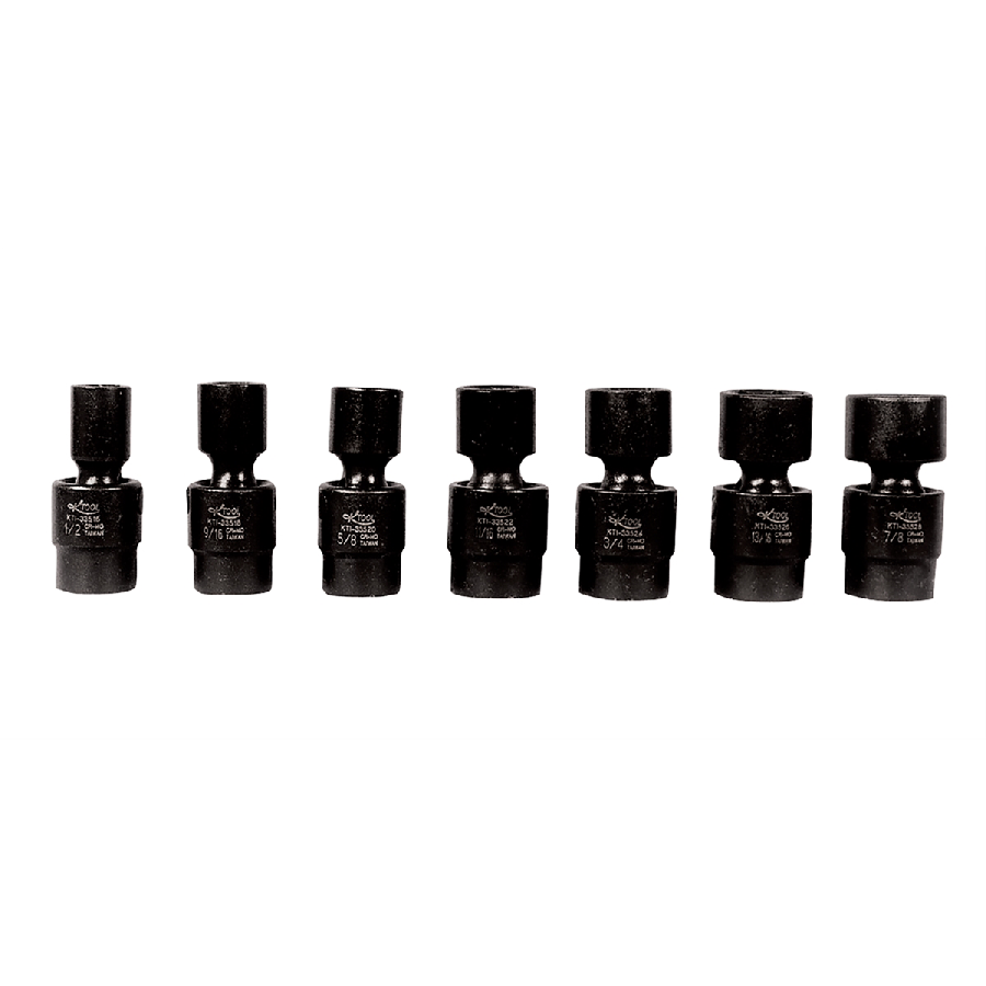 Shallow Flex Impact Socket Set - 1/2 In Dr 6 Pt - 7 Piece