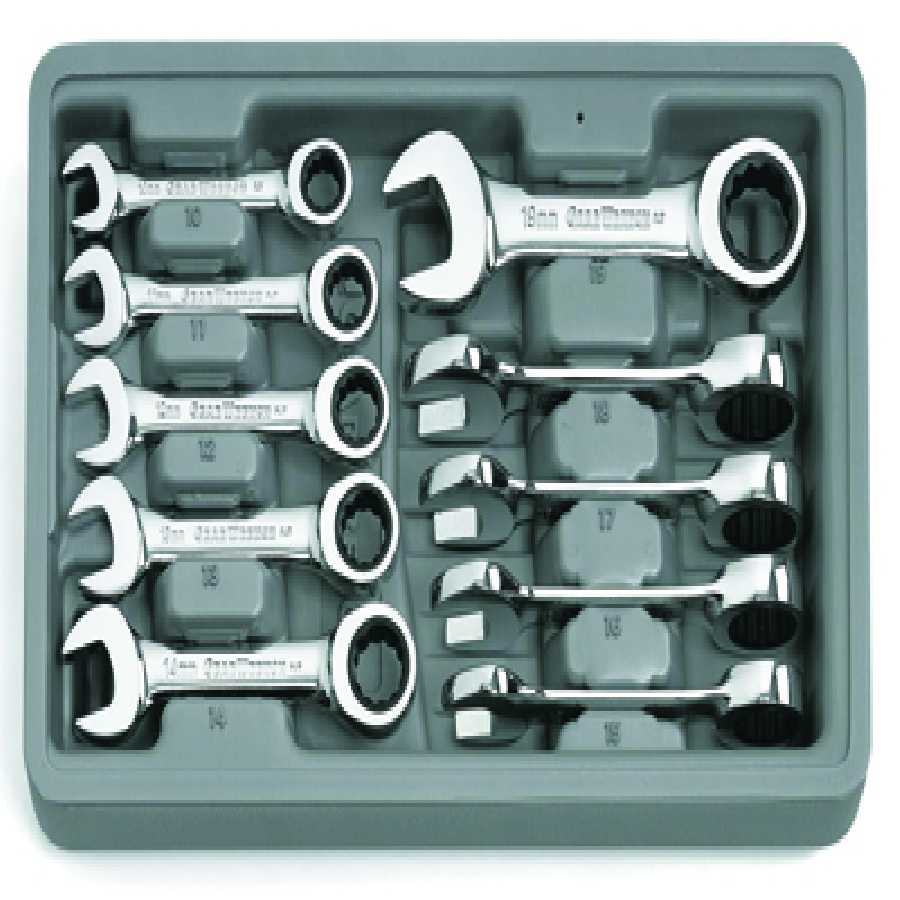 Metric Stubby Gearwrench Set - 10-Pc