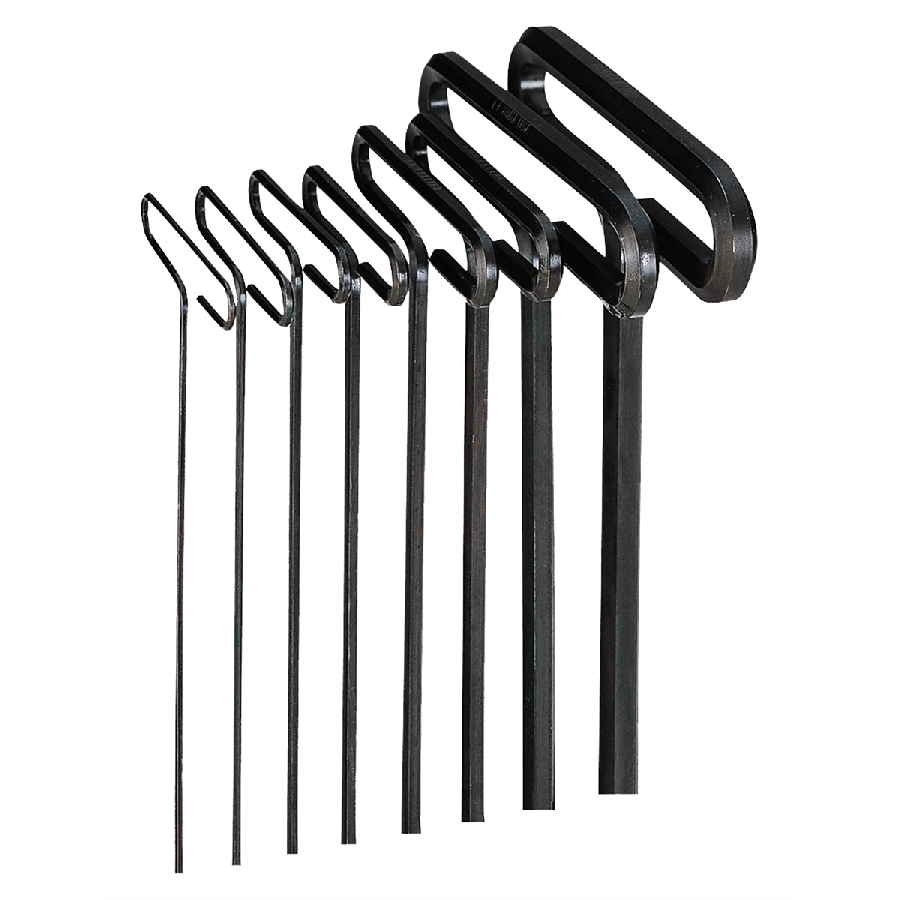 6 Inch Metric Hex T-Key Set Standard Grip 2-10mm 8 Pc